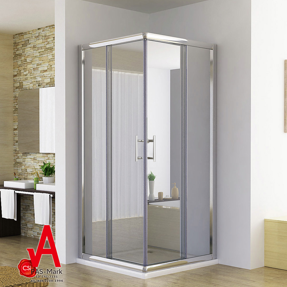 Square Corner Sliding Doors Shower Screen Cubical 760 1200mm