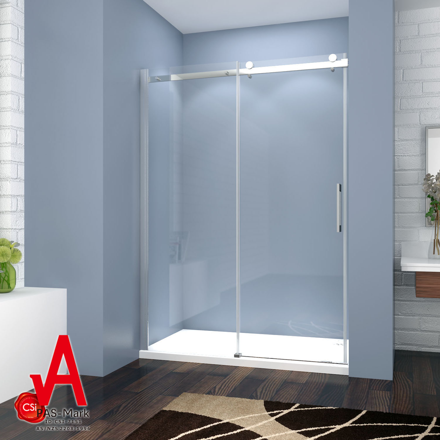 fixed panel over bath shower screen