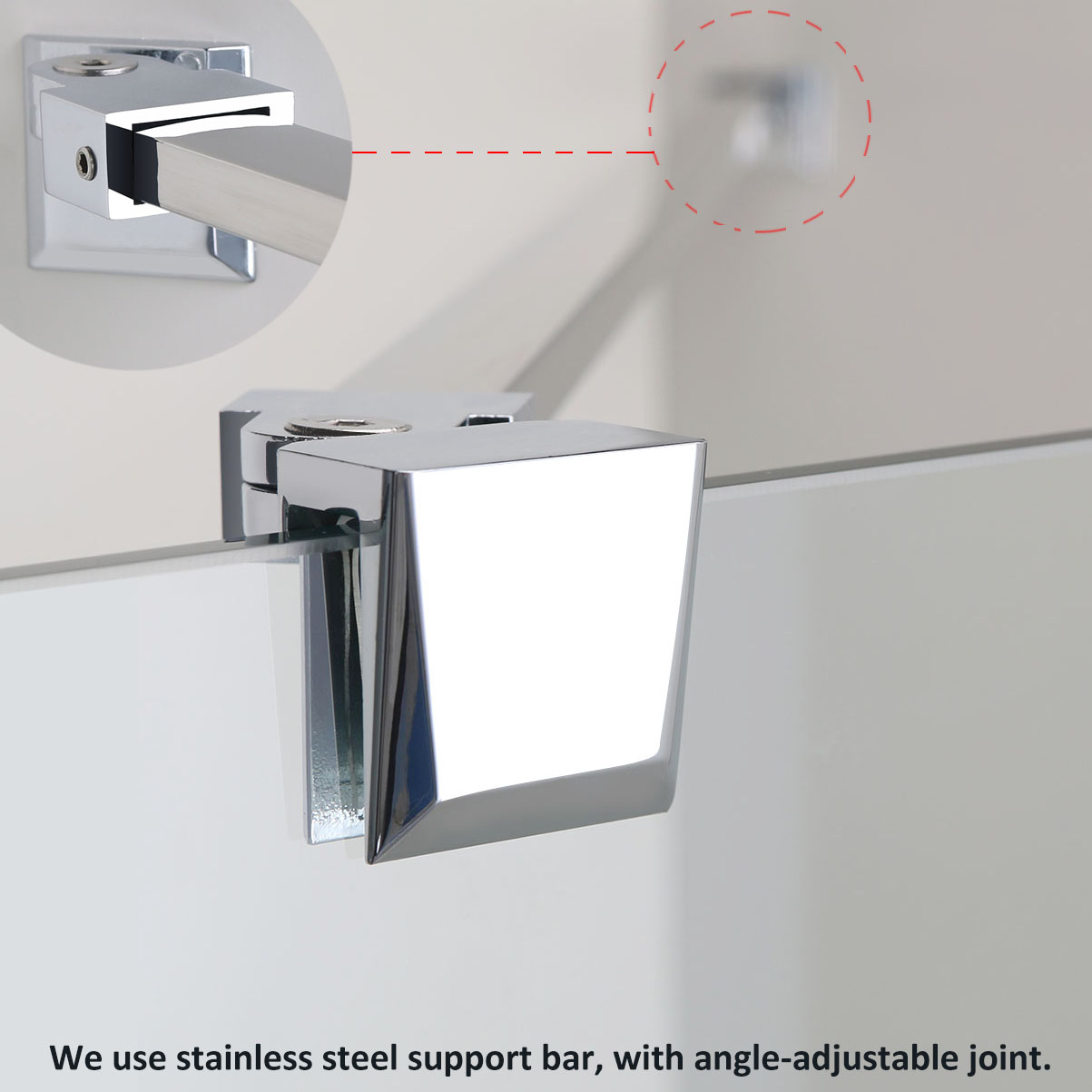 Frameless Shower Screen Adjustable Pivot Door Wall To Wall