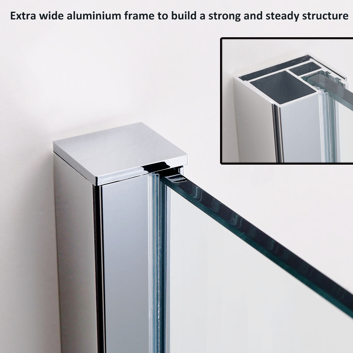 Frameless Shower Screen Walk In Fixed Panel 8&10mm Glass Optional 80