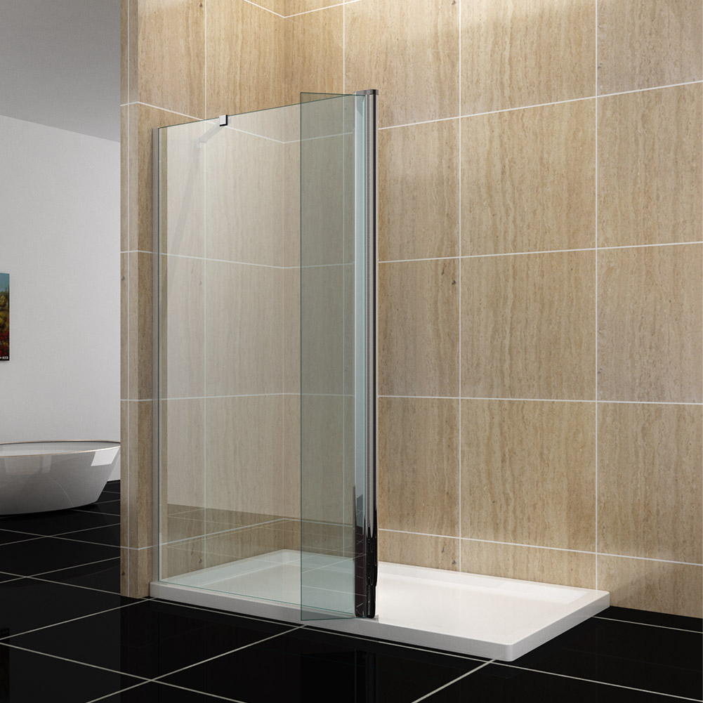 Frameless Shower Screen Walk In Fixed Panel 8&10mm Glass Optional 80