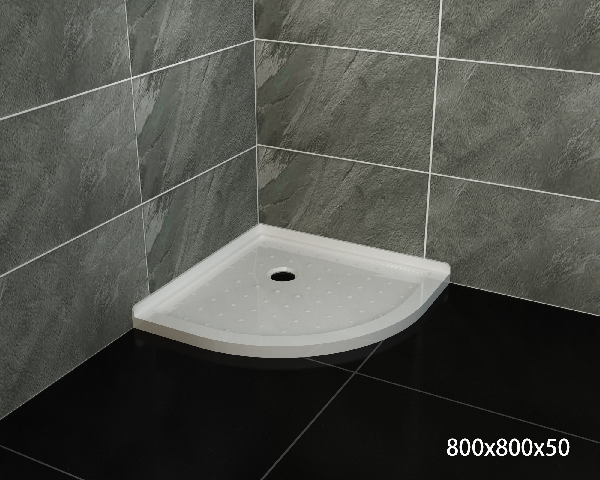 Curved Durable Acrylic Fiberglass Shower Base Tile Over DIY Waterproof