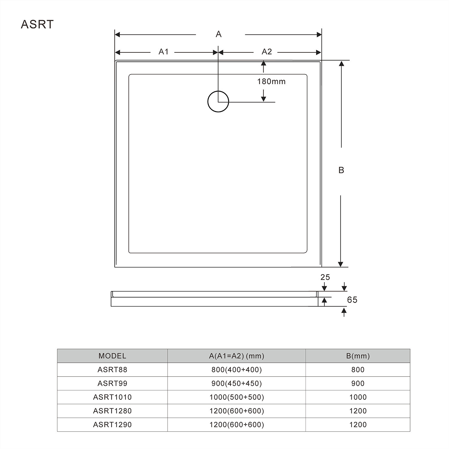 Shower Base Diamond/Curved/Square/Rectangle Shape Australian Standard