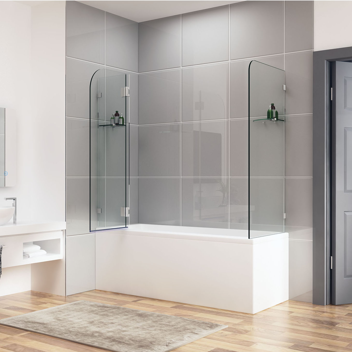 frameless fixed panel shower screens